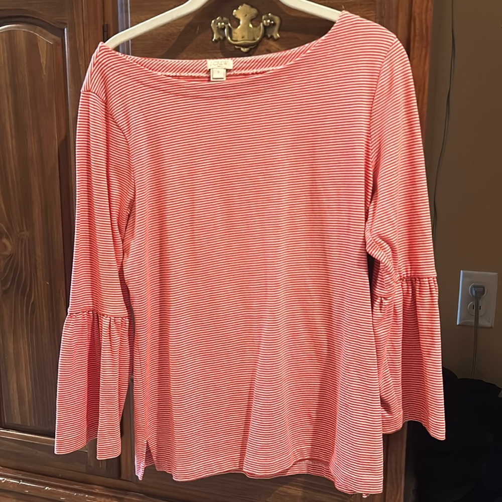 Red and white striped J Crew top